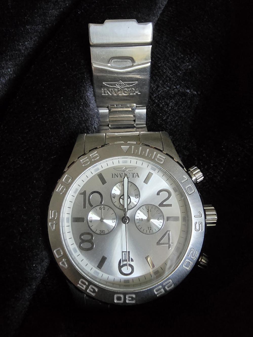 Invicta Silver-Tone Chronograph Bracelet Watch 50mm #1269
